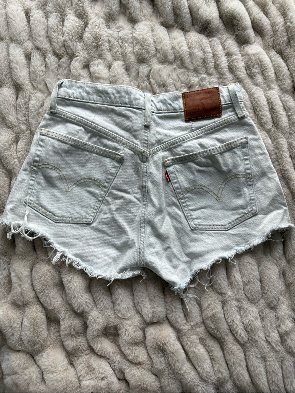 Levi's Light Blue High-Rise Denim Cutoff Shorts
